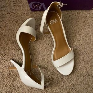 white heels, i don’t remember the brand